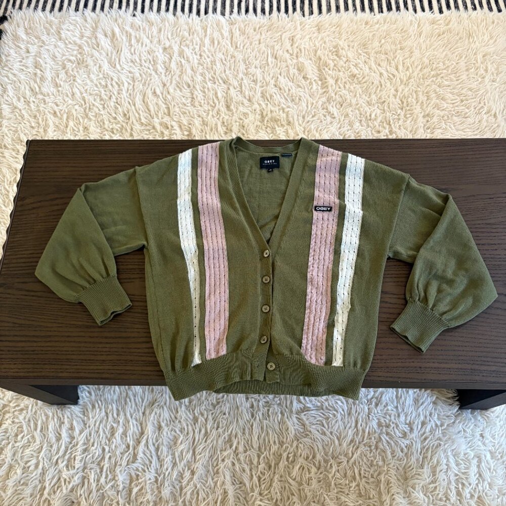 Obey Women's Medium Cardigan Sweater